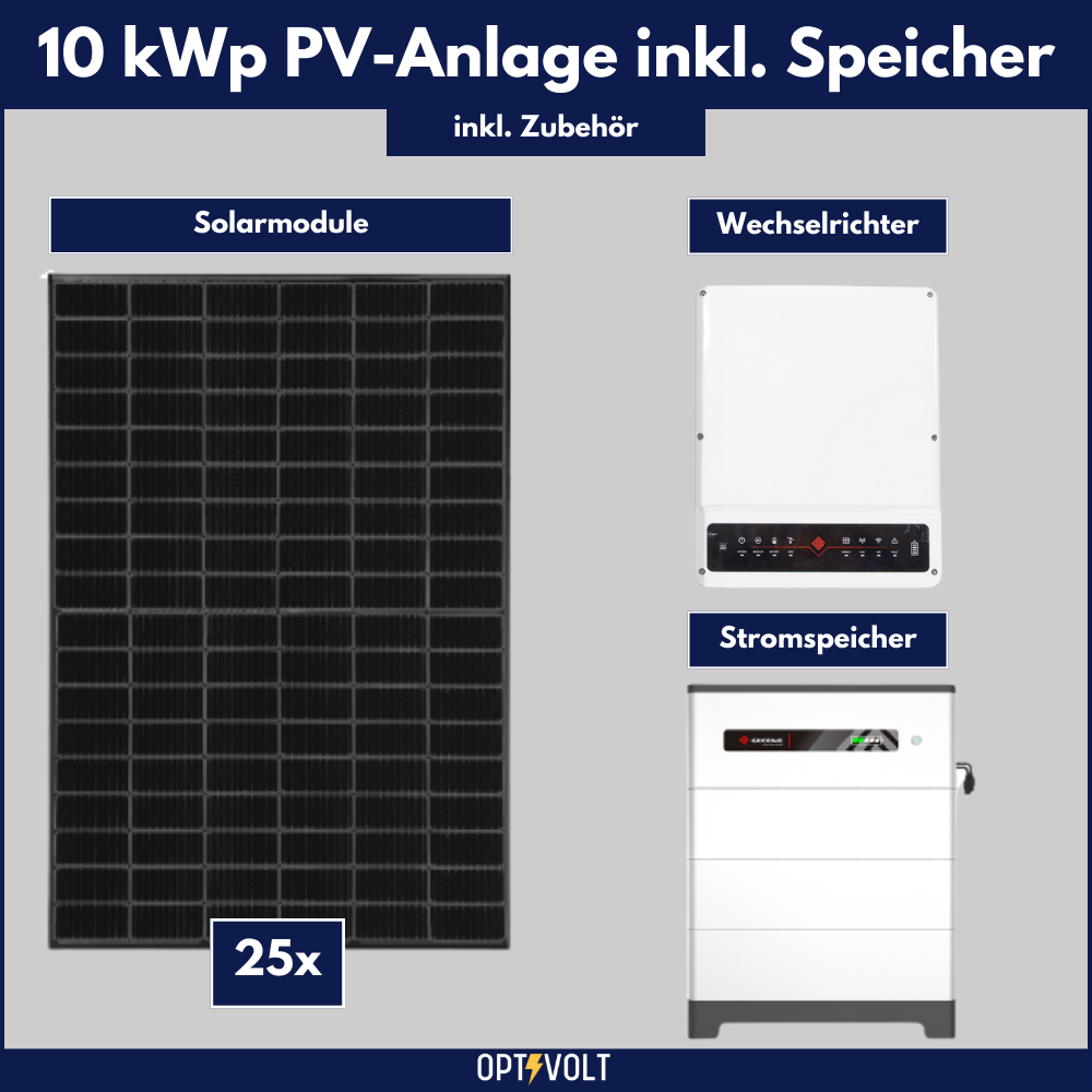 PV Komplettanlage 10 kWp mit Speicher (EGing Module)